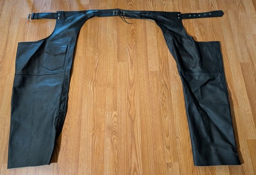 Genuine leather biker chaps - leather,