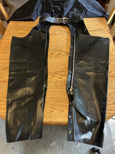 Leather motorcycle chaps 5xl - chaps,